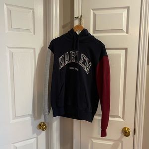 Colorbocked Harlem, New York Drawstring Hoodie